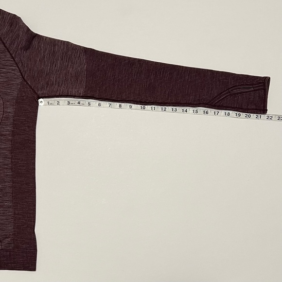 Lululemon Swiftly Wool Pullover Long Sleeve Shirt Dark Adobe/White Size 8 - Picture 13 of 14